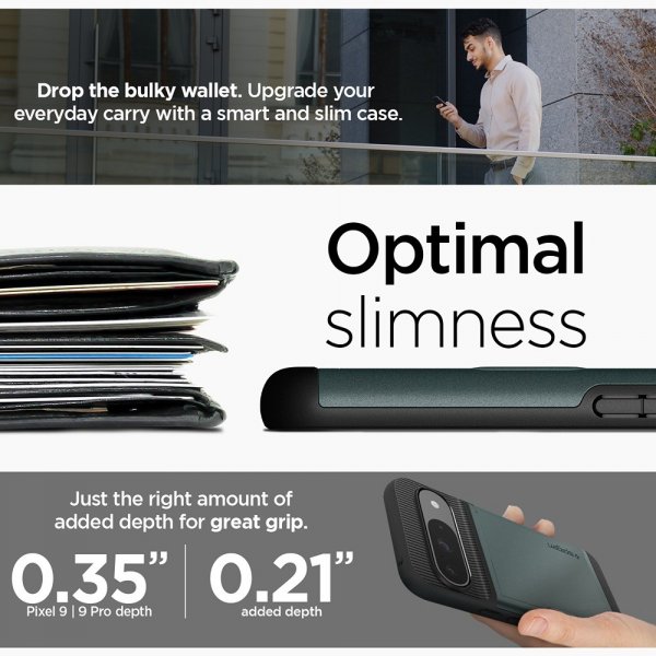 Spigen Google Pixel 9/Pixel 9 Pro Deksel Slim Armor CS Abyss Green