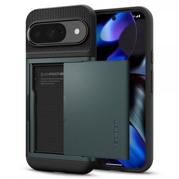 Spigen Google Pixel 9/Pixel 9 Pro Deksel Slim Armor CS Abyss Green