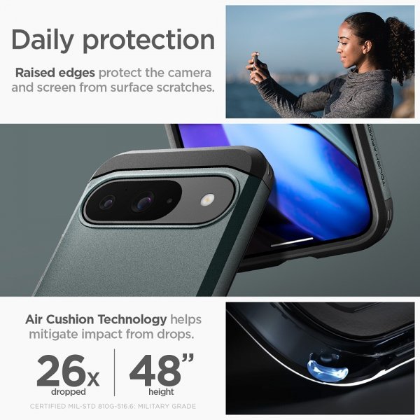 Spigen Google Pixel 9/Pixel 9 Pro Deksel Tough Armor Abyss Green