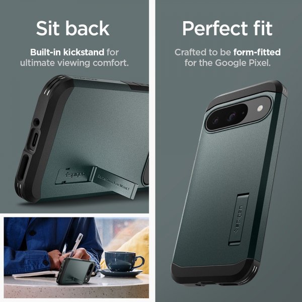 Spigen Google Pixel 9/Pixel 9 Pro Deksel Tough Armor Abyss Green