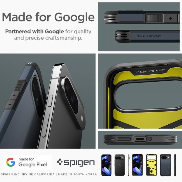 Spigen Google Pixel 9/Pixel 9 Pro Deksel Tough Armor Metal Slate