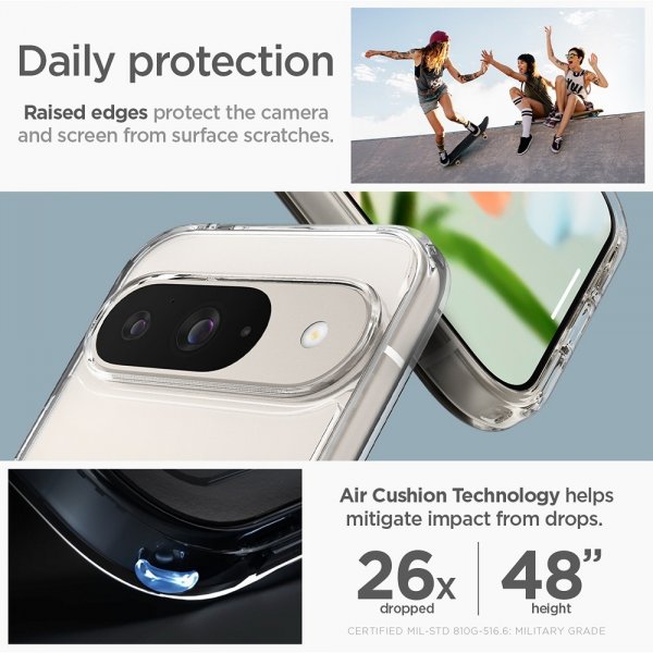 Spigen Google Pixel 9/Pixel 9 Pro Deksel Ultra Hybrid Crystal Clear