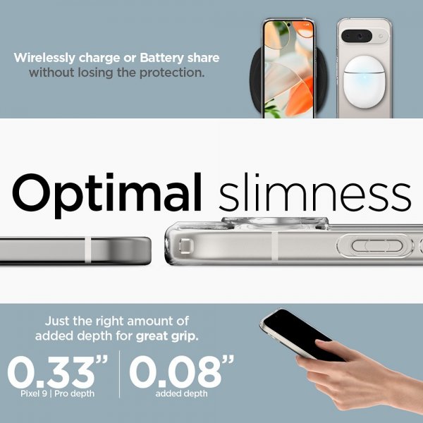 Spigen Google Pixel 9/Pixel 9 Pro Deksel Ultra Hybrid Crystal Clear
