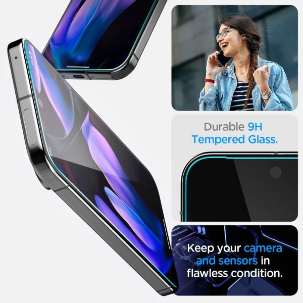 Spigen Google Pixel 9/9 Pro/Pixel 10/10 Pro Skjermbeskytter GLAS.tR EZ Fit 2-pakning