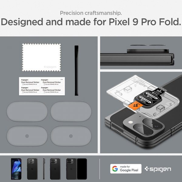Spigen Google Pixel 9 Pro Fold Kamerabeskytter Glas.tR EZ Fit Optik 2-pakning