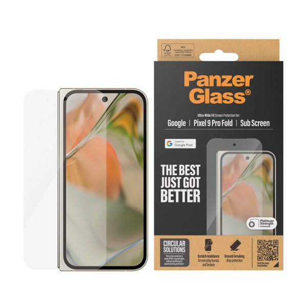 PanzerGlass Google Pixel 9 Pro Fold Skjermbeskytter Ultra-Wide Fit Sub Screen
