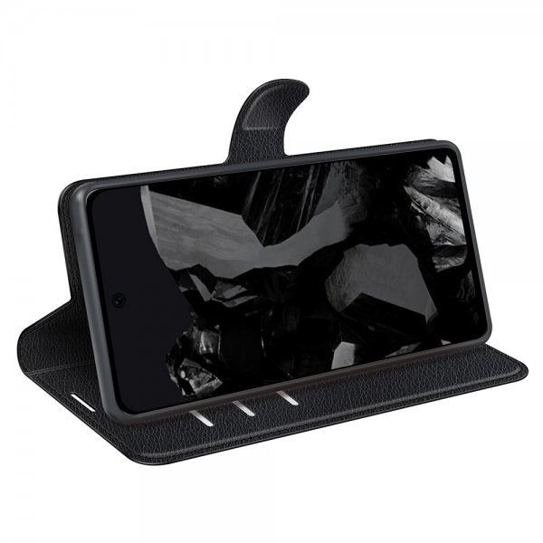 Google Pixel 9 Pro XL Etui Litchi Svart