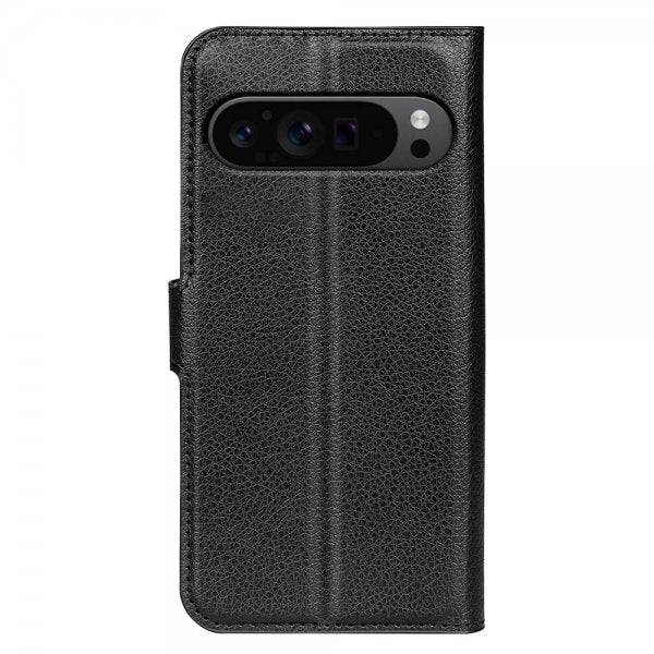 Google Pixel 9 Pro XL Etui Litchi Svart