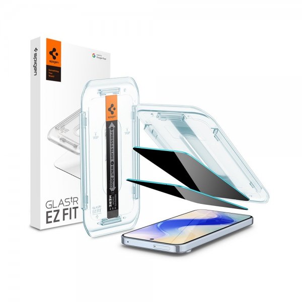 Spigen Google Pixel 9 Pro XL/Pixel 10 Pro XL Skjermbeskytter GLAS.tR EZ Fit Privacy 2-pakning