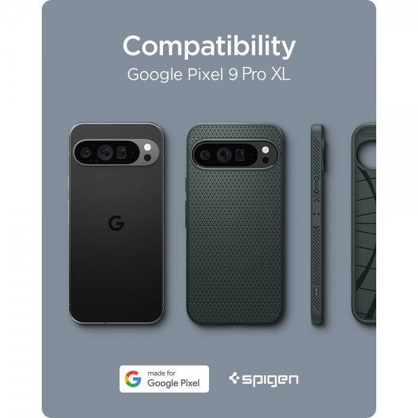 Spigen Google Pixel 9 Pro XL Deksel Liquid Air Abyss Green