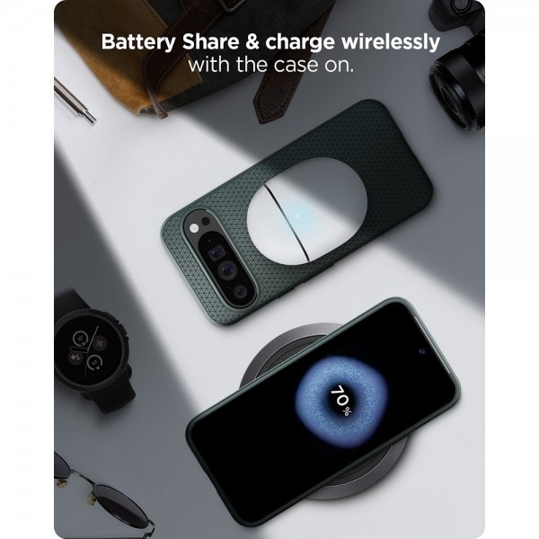 Spigen Google Pixel 9 Pro XL Deksel Liquid Air Abyss Green