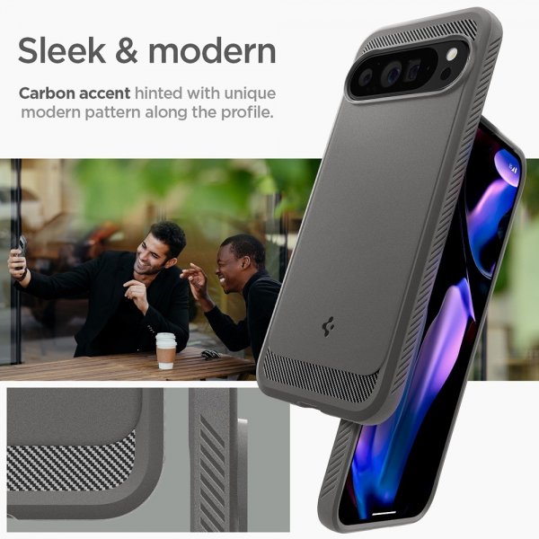 Spigen Google Pixel 9 Pro XL Deksel Rugged Armor Marble Gray