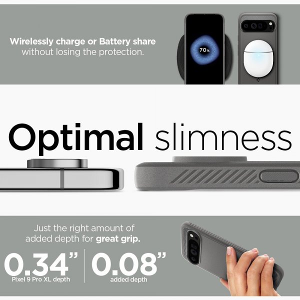 Spigen Google Pixel 9 Pro XL Deksel Rugged Armor Marble Gray