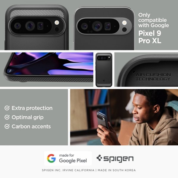 Spigen Google Pixel 9 Pro XL Deksel Rugged Armor Matte Black