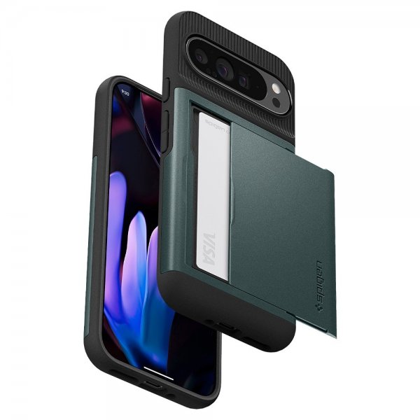 Spigen Google Pixel 9 Pro XL Deksel Slim Armor CS Abyss Green