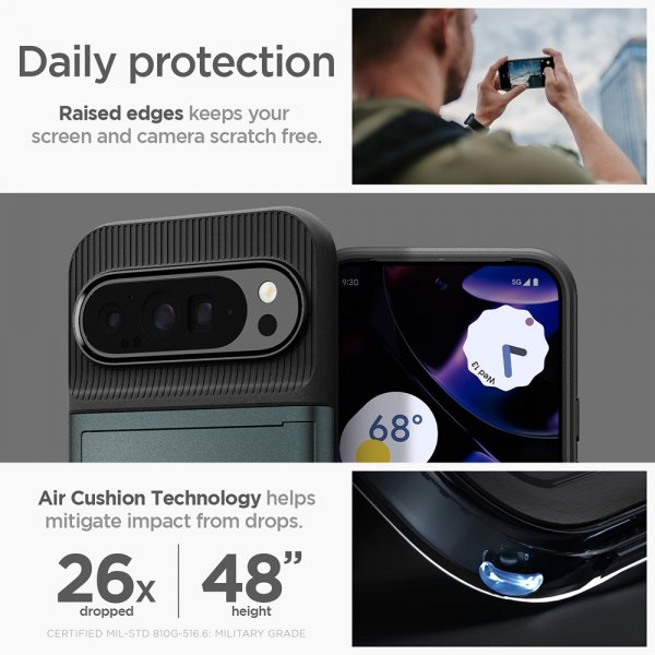 Spigen Google Pixel 9 Pro XL Deksel Slim Armor CS Abyss Green
