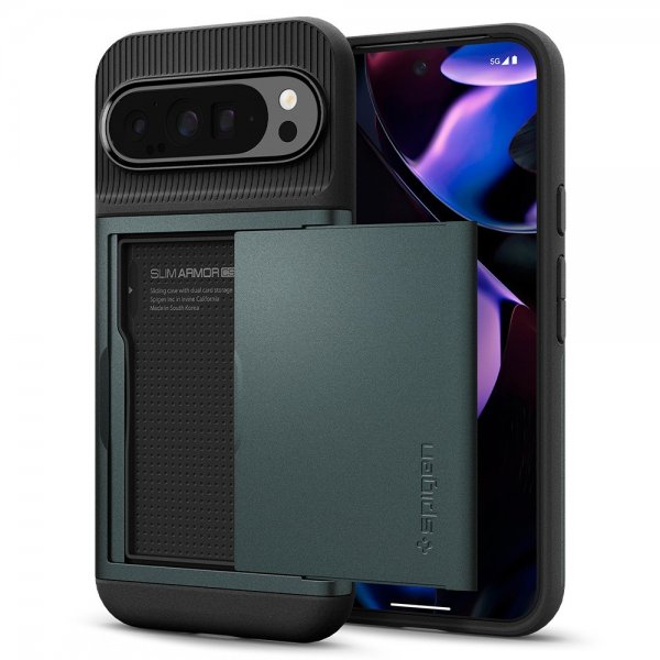 Spigen Google Pixel 9 Pro XL Deksel Slim Armor CS Abyss Green