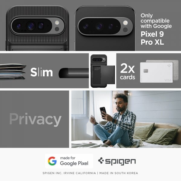 Spigen Google Pixel 9 Pro XL Deksel Slim Armor CS Svart