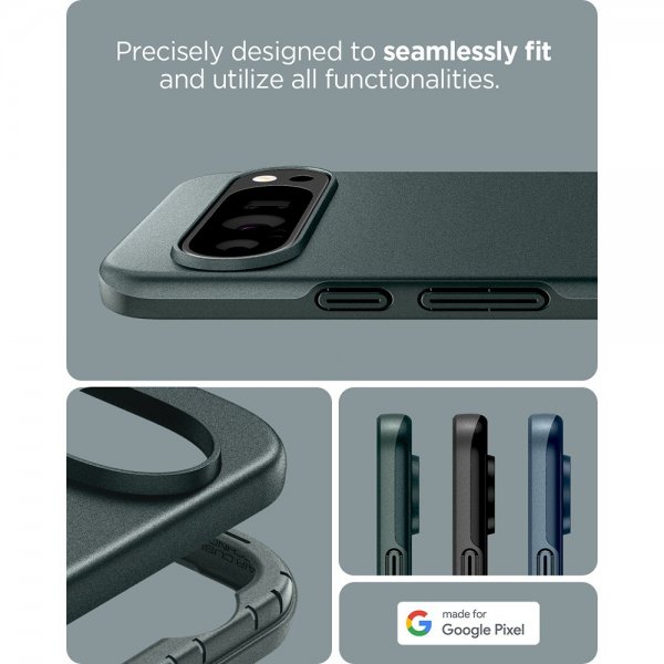 Spigen Google Pixel 9 Pro XL Deksel Thin Fit Abyss Green