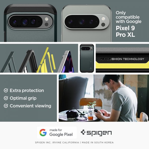 Spigen Google Pixel 9 Pro XL Deksel Tough Armor Abyss Green