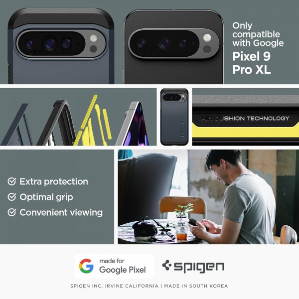 Spigen Google Pixel 9 Pro XL Deksel Tough Armor Metal Slate