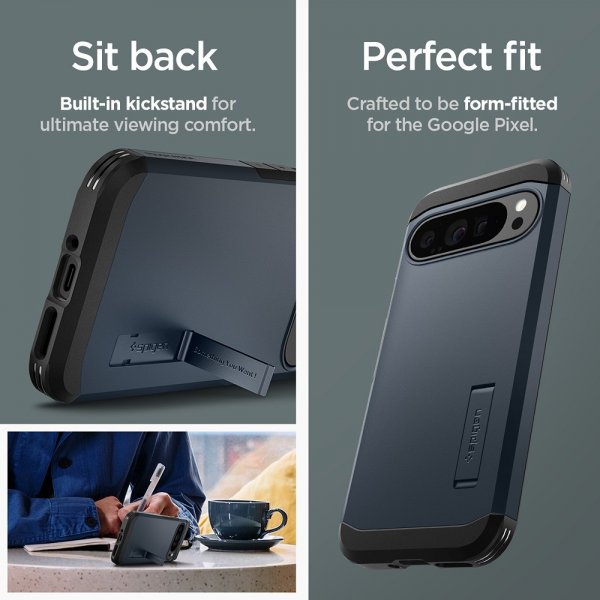 Spigen Google Pixel 9 Pro XL Deksel Tough Armor Metal Slate