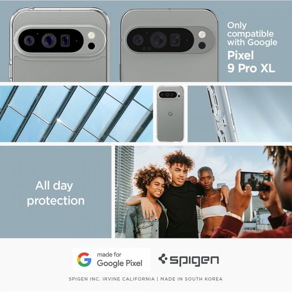 Spigen Google Pixel 9 Pro XL Deksel Ultra Hybrid Crystal Clear