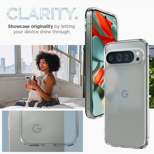 Spigen Google Pixel 9 Pro XL Deksel Ultra Hybrid Crystal Clear