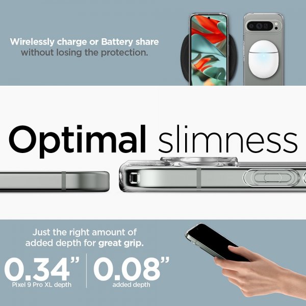 Spigen Google Pixel 9 Pro XL Deksel Ultra Hybrid Crystal Clear