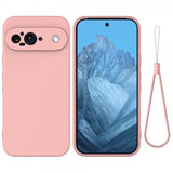 Google Pixel 9 Deksel med Stropp Silikon Rosa