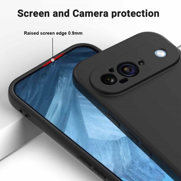 Google Pixel 9 Deksel med Stropp Silikon Svart