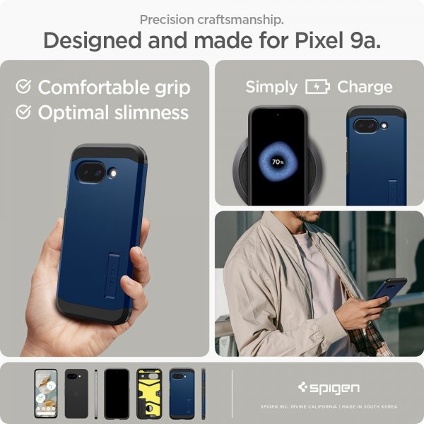 Spigen Google Pixel 9a Deksel Tough Armor MagFit Navy Blue