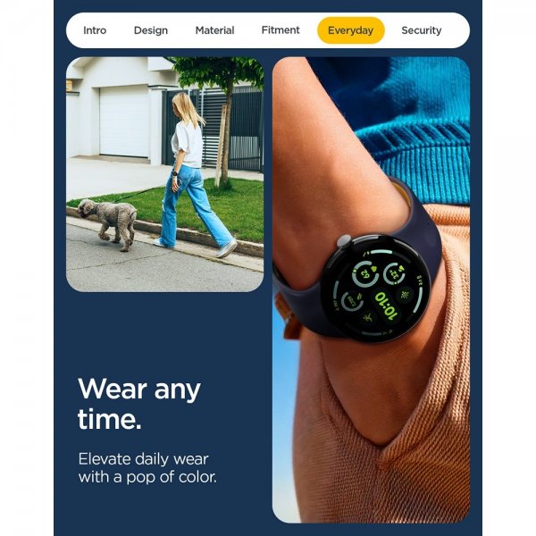 Spigen Google Pixel Watch 1/2/3/4 41mm Armbånd Nano Pop Blueberry Navy