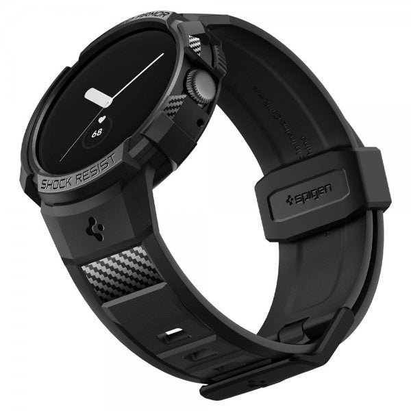 Spigen Google Pixel Watch 1/2/3 41mm Armbånd og Deksel Rugged Armor Pro Svart