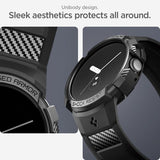 Spigen Google Pixel Watch 1/2/3 41mm Armbånd og Deksel Rugged Armor Pro Svart