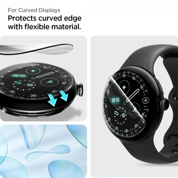 Spigen Google Pixel Watch 3/4 41mm Skjermbeskytter EliteShield EZ Fit 2-pakning