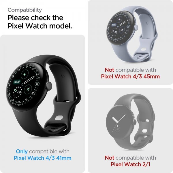 Spigen Google Pixel Watch 3/4 41mm Skjermbeskytter EliteShield EZ Fit 2-pakning