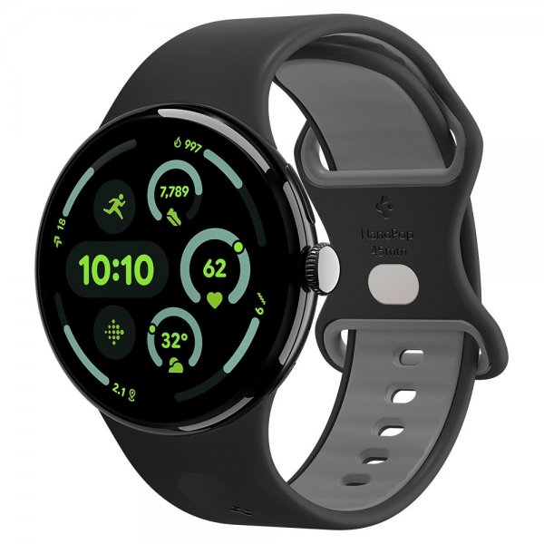 Spigen Google Pixel Watch 3/4 45mm Armbånd Nano Pop Black Sesame