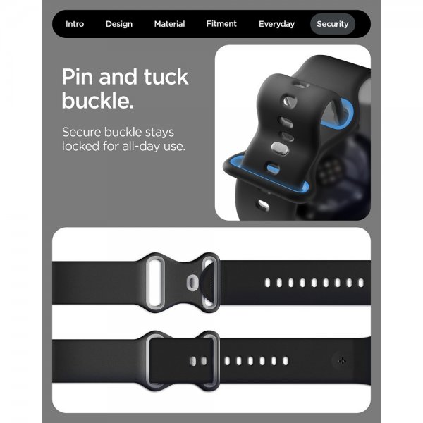 Spigen Google Pixel Watch 3/4 45mm Armbånd Nano Pop Black Sesame