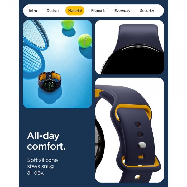 Spigen Google Pixel Watch 3/4 45mm Armbånd Nano Pop Blueberry Navy