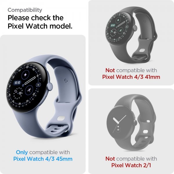 Spigen Google Pixel Watch 3/4 45mm Skjermbeskytter EliteShield EZ Fit 2-pakning