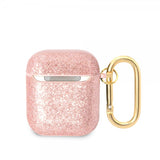Guess AirPods 1/2 Deksel Glitter Flakes Rosa