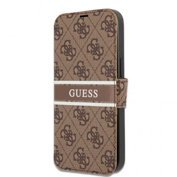 Guess iPhone 13 Etui Printed Stripe Brun