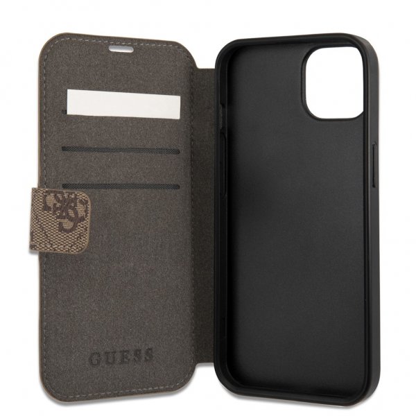 Guess iPhone 13 Etui Printed Stripe Brun