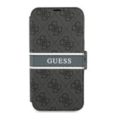Guess iPhone 13 Pro Max Etui Printed Stripe Grå