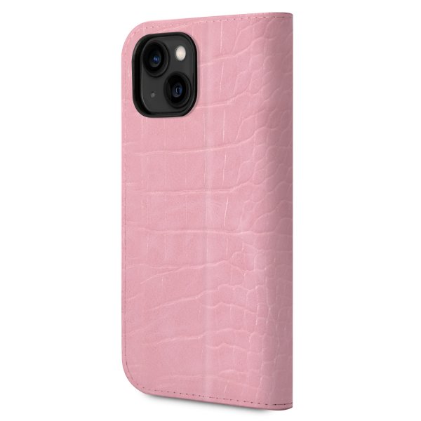 Guess iPhone 14 Plus Etui Croco Rosa