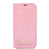 Guess iPhone 14 Etui Croco Rosa