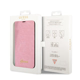 Guess iPhone 14 Etui Croco Rosa