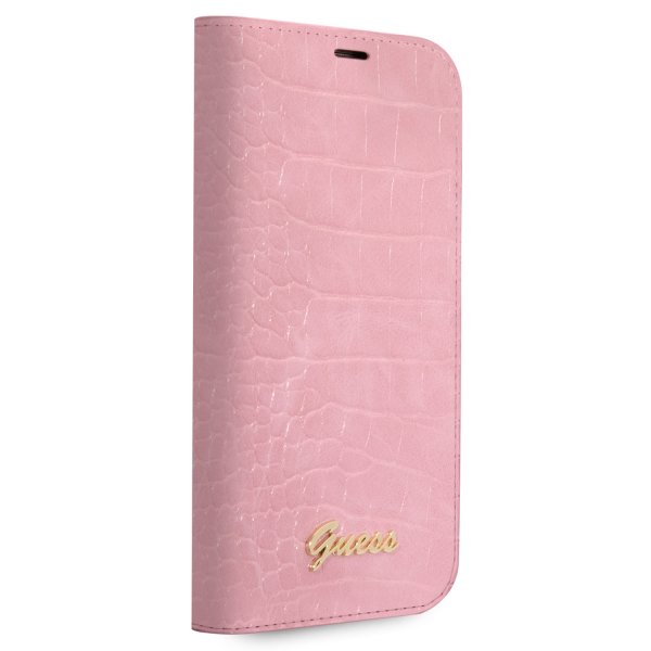 Guess iPhone 14 Pro Max Etui Croco Rosa
