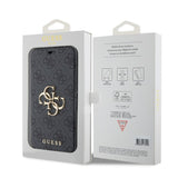 Guess iPhone 15 Pro Etui 4G Logo Grå